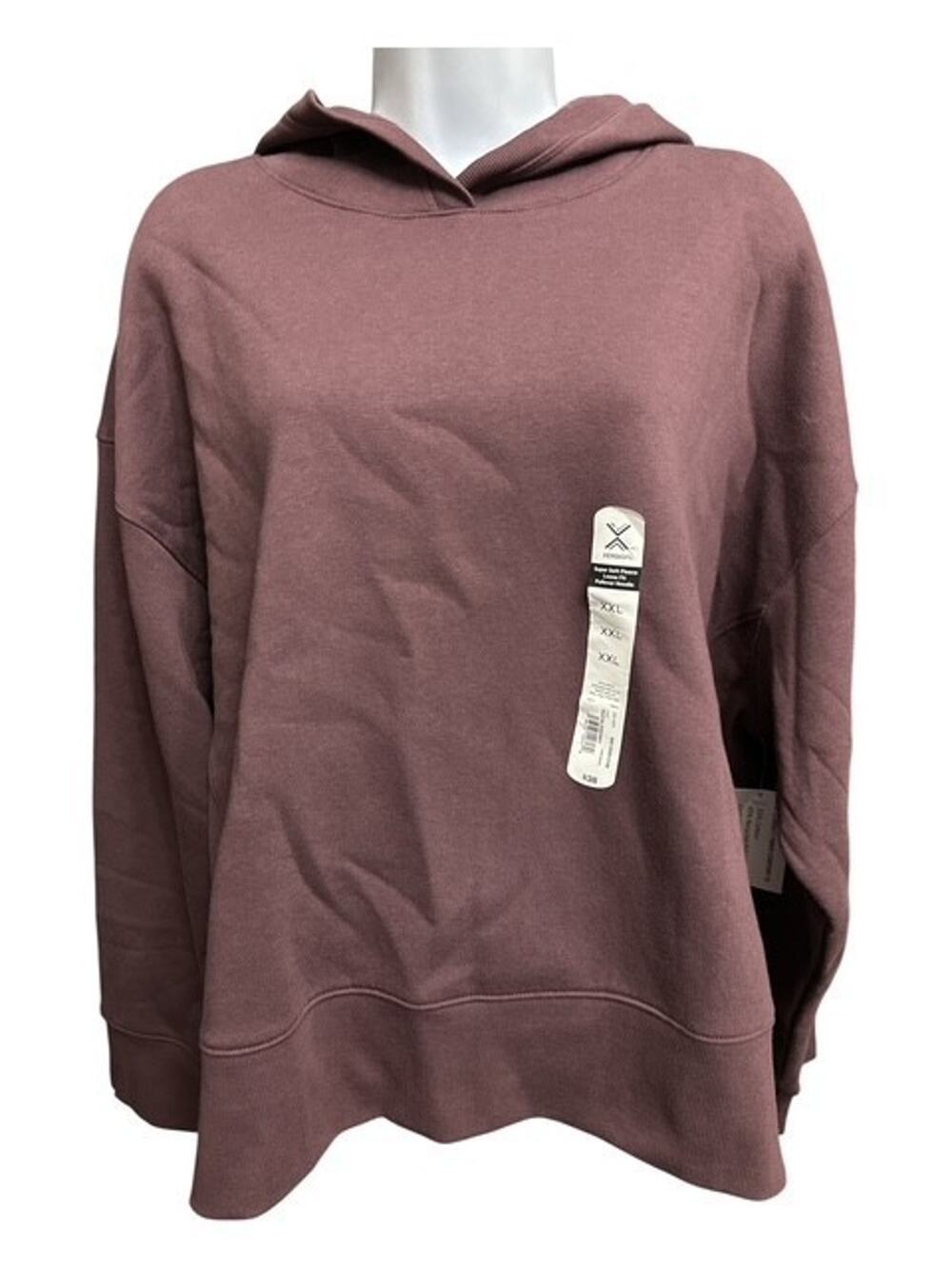 XERSION Women XXL Hoodie Top Calm Purple Huckleberry Soft Fleece Pullover Hooded